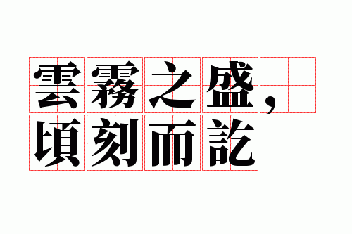 云雾之盛,顷刻而讫