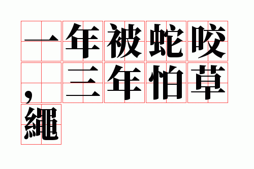 一年被蛇咬,三年怕草绳