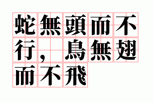 蛇无头而不行,鸟无翅而不飞