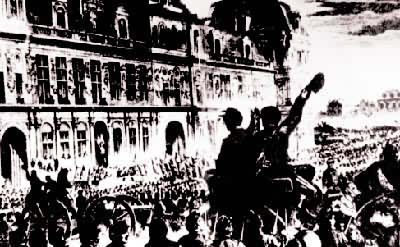 1871年3月18日，法国巴黎工人举行武装起义，在历史上建立第一个无产阶级革命政权——巴黎公社(画)