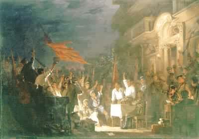 1927年8月1日南昌起义，周恩来向起义部队讲话(油画)