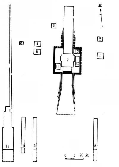 ��ɽ��Ĺ1��Ĺ�������λ��ͼ