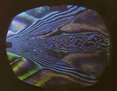 �����٣�Ma=2.1��ƽ��β���еĿ����н�