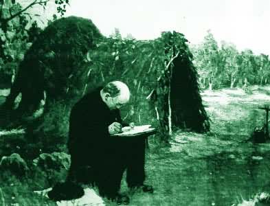 1917年列宁在拉兹里夫湖畔写作《国家与革命》（油画）